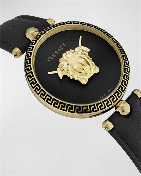 Versace 39mm Palazzo Empire Watch with Leather Strap, Yellow 